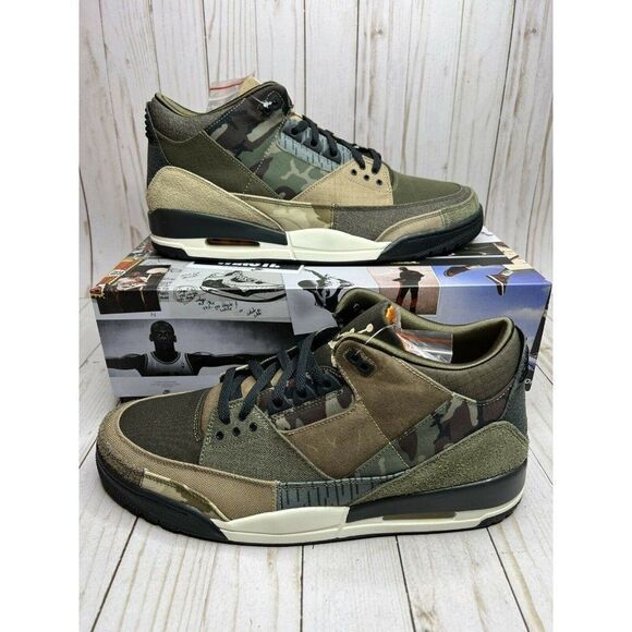 Nike Air Jordan 3 Retro Patchwork Camo Mens Size 13 Multicolor DO1830 200 Rare